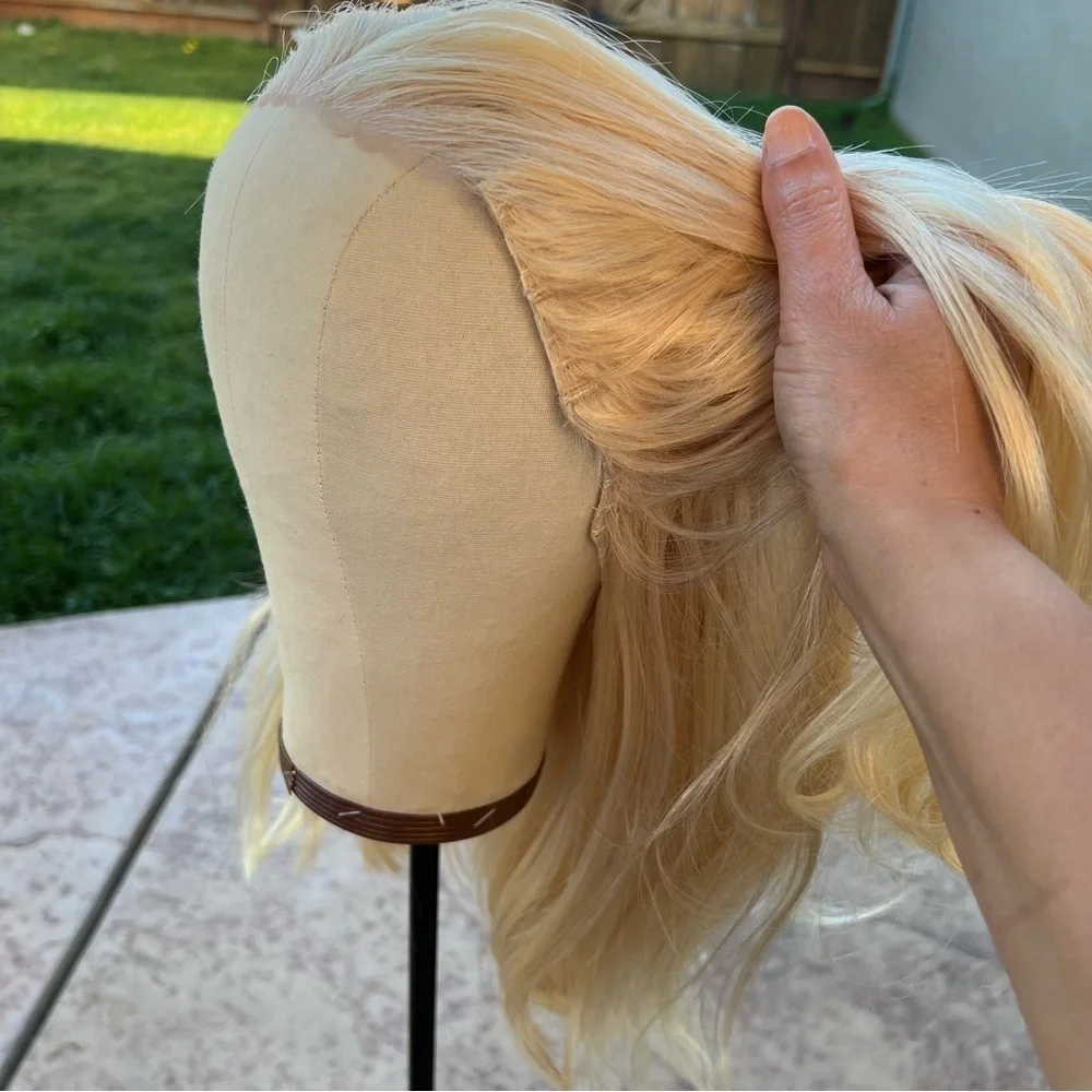 16” Blonde 613 HD 6x5 Lace Front Wig 100% Human Hair 230% Density #NC2